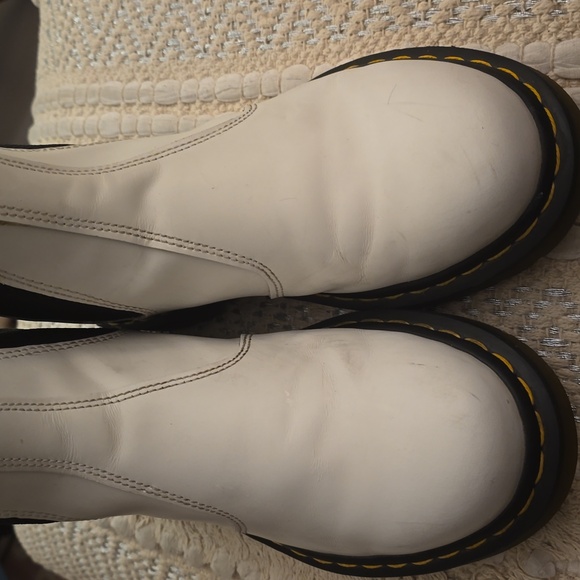 Dr Martens Yellow Stitch Leather Chelsea White Boot US 7 - Picture 11 of 11